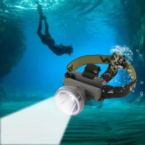 Portable Diving Headlamp, IP65 Waterproof, 2 Modes